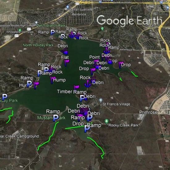 Benbrook Lake Breakdown - Bass Fishing Hot Spots & Waypoints