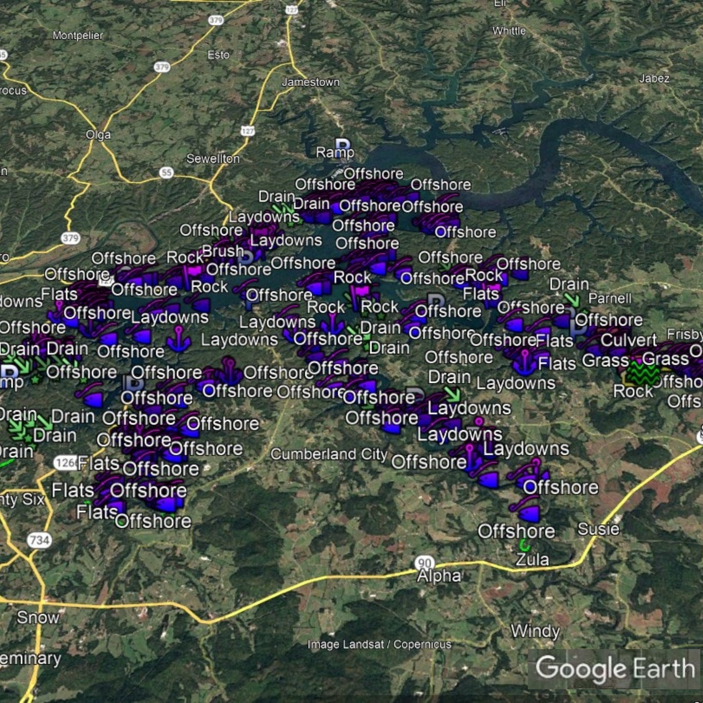 Cumberland Lake Breakdown - Bass Fishing Hot Spots & Waypoints