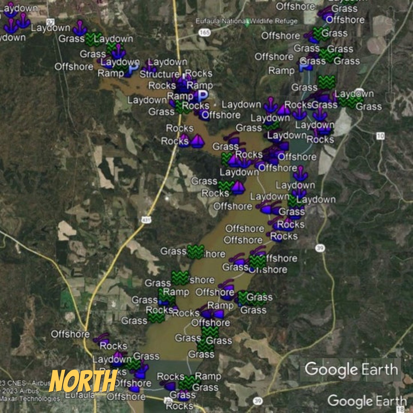 Eufaula AL Lake Breakdown - Bass Fishing Hot Spot & Waypoints