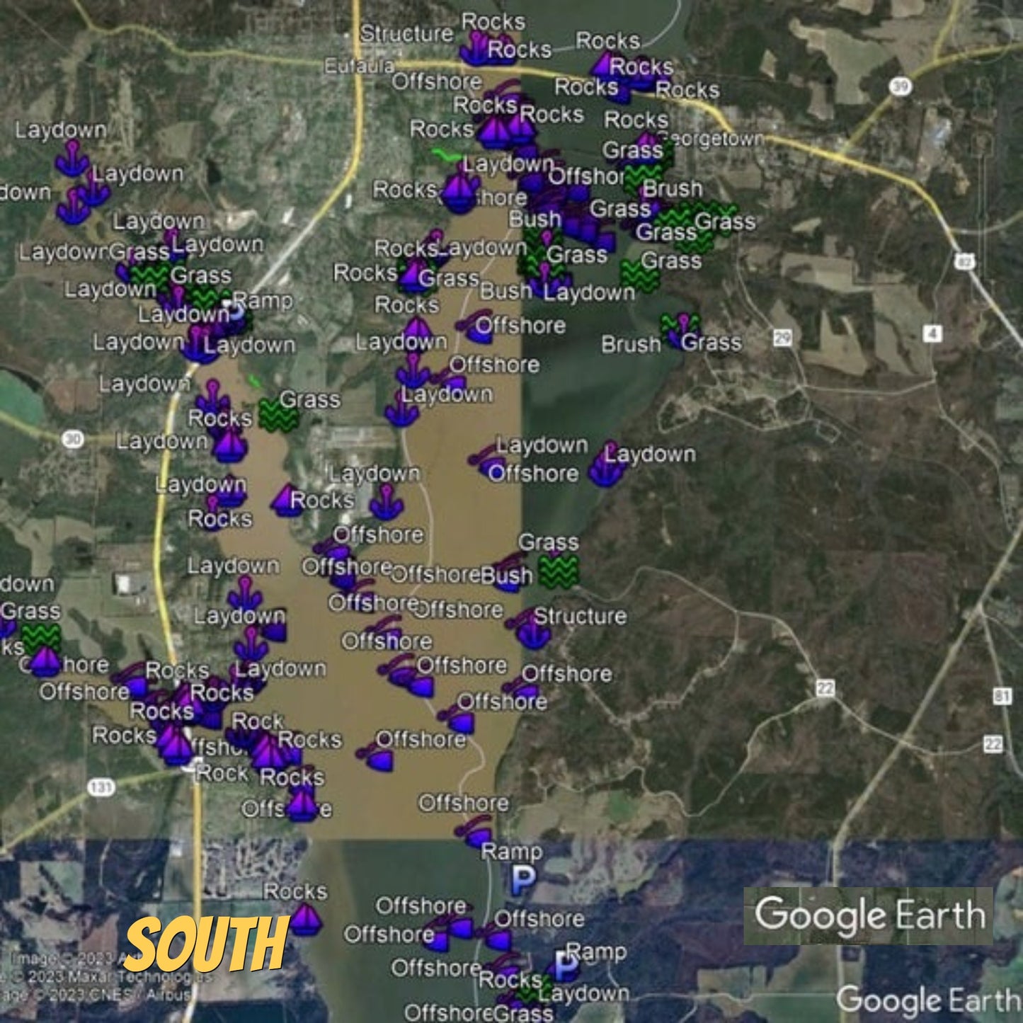 Eufaula AL Lake Breakdown - Bass Fishing Hot Spot & Waypoints