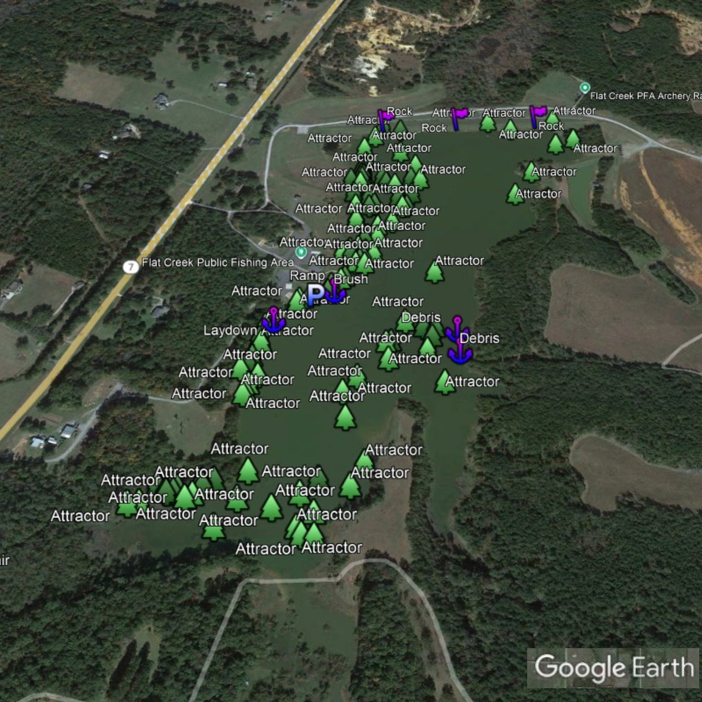 Flat Creek Lake Breakdown - Bass Fishing Hot Spots & Waypoints