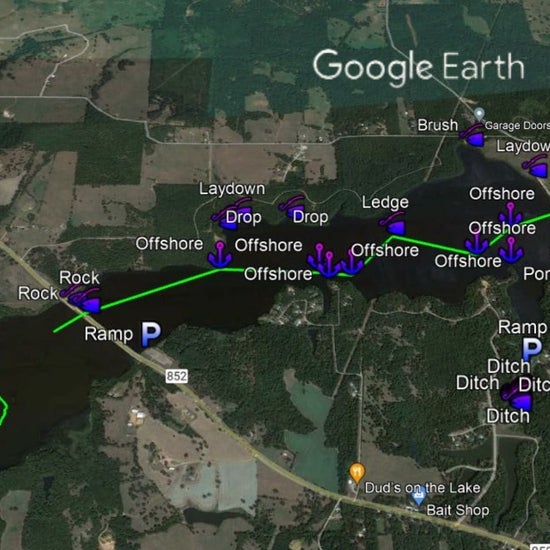 Gilmer Lake Breakdown - Bass Fishing Hot Spots & Waypoints