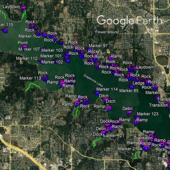 Grapevine Lake Breakdown - Bass Fishing Hot Spots & Waypoints