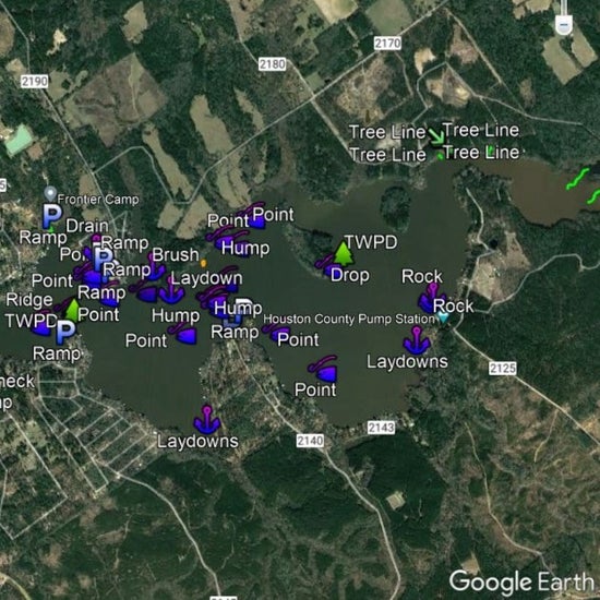 Houston County Lake Breakdown - Bass Fishing Hot Spots & Waypoints