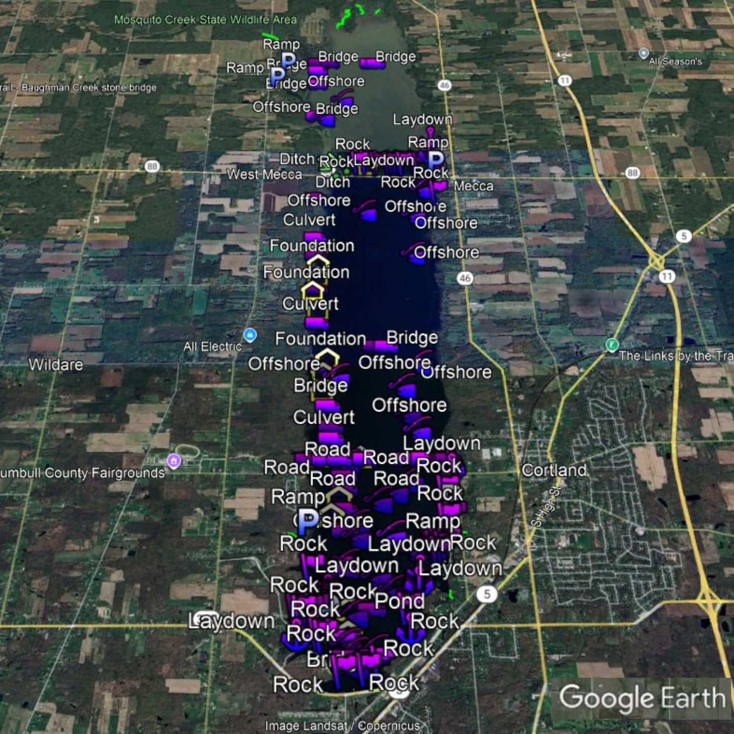 Mosquito Creek Lake Breakdown - Bass Fishing Hot Spots & Waypoints