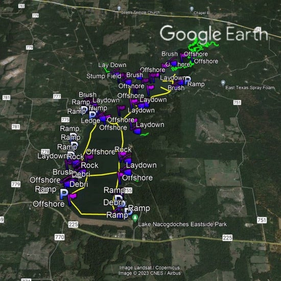 Nacogdoches Lake Breakdown - Bass Fishing Hot Spots & Waypoints
