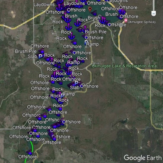 Okmulgee Lake Breakdown - Bass Fishing Hot Spots & Waypoints