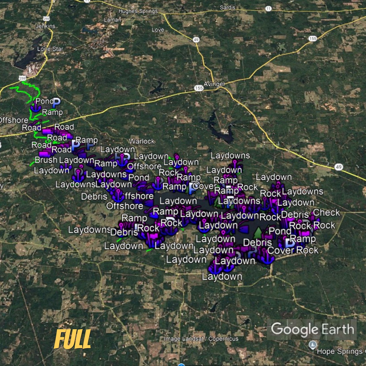 Lake O' The Pines Lake Breakdown