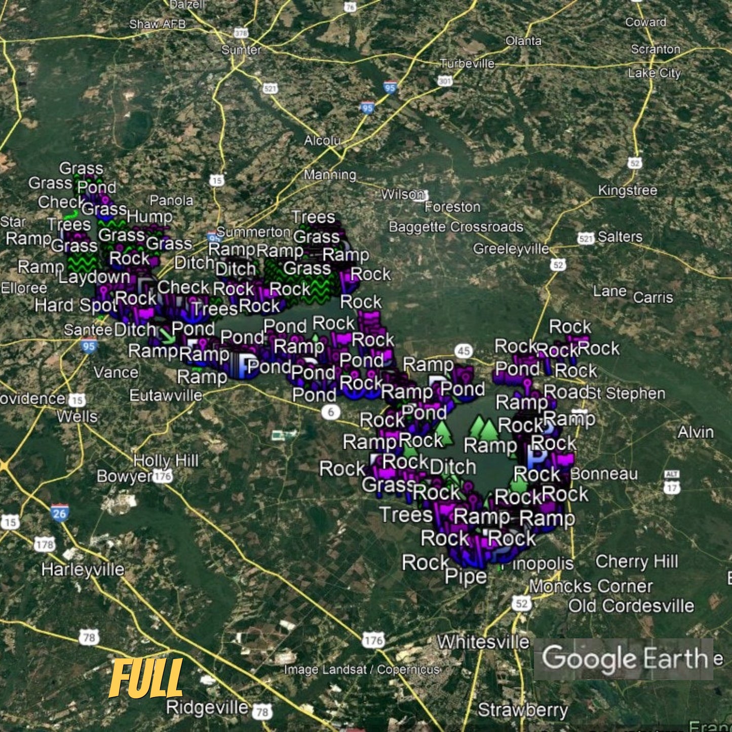 Santee Cooper Lakes Breakdown - Bass Fishing Hot Spots & Waypoints