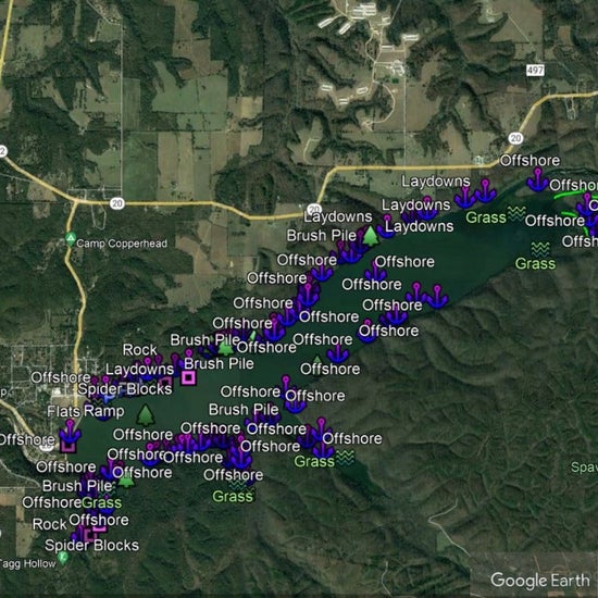 Spavinaw Lake Breakdown - Bass Fishing Hot Spots & Waypoints