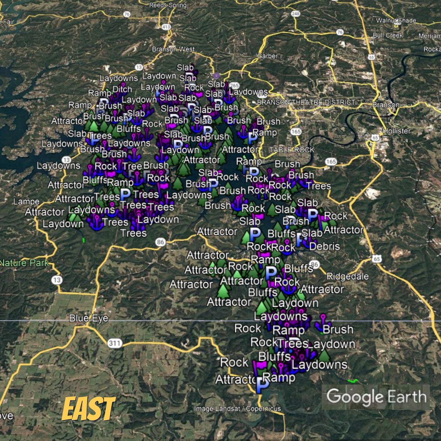 Table Rock Lake - Lake Breakdown Bass Fishing Hot Spots & Waypoints