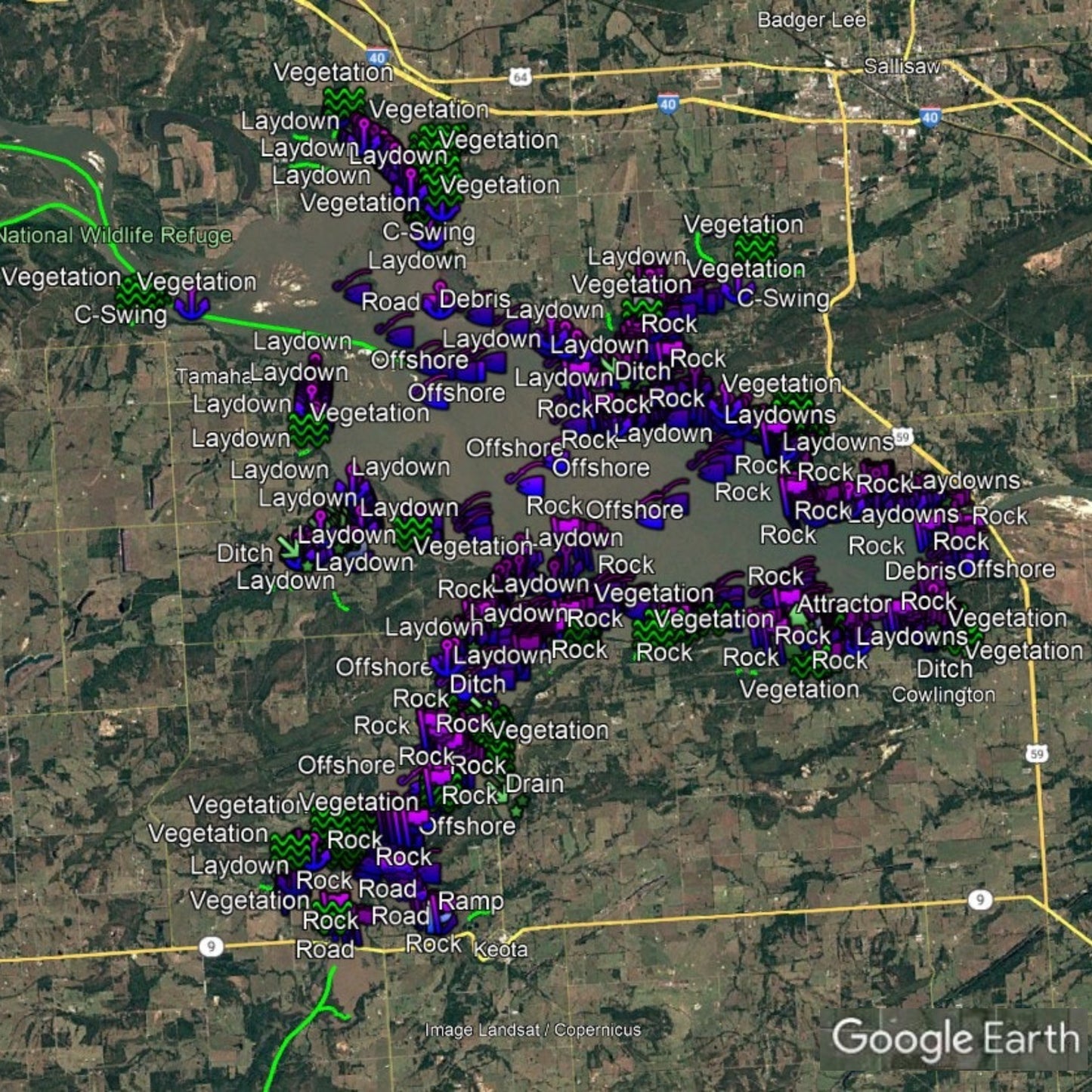 Robert S. Kerr Lake Breakdown - Bass Fishing Hot Spots & Waypoints