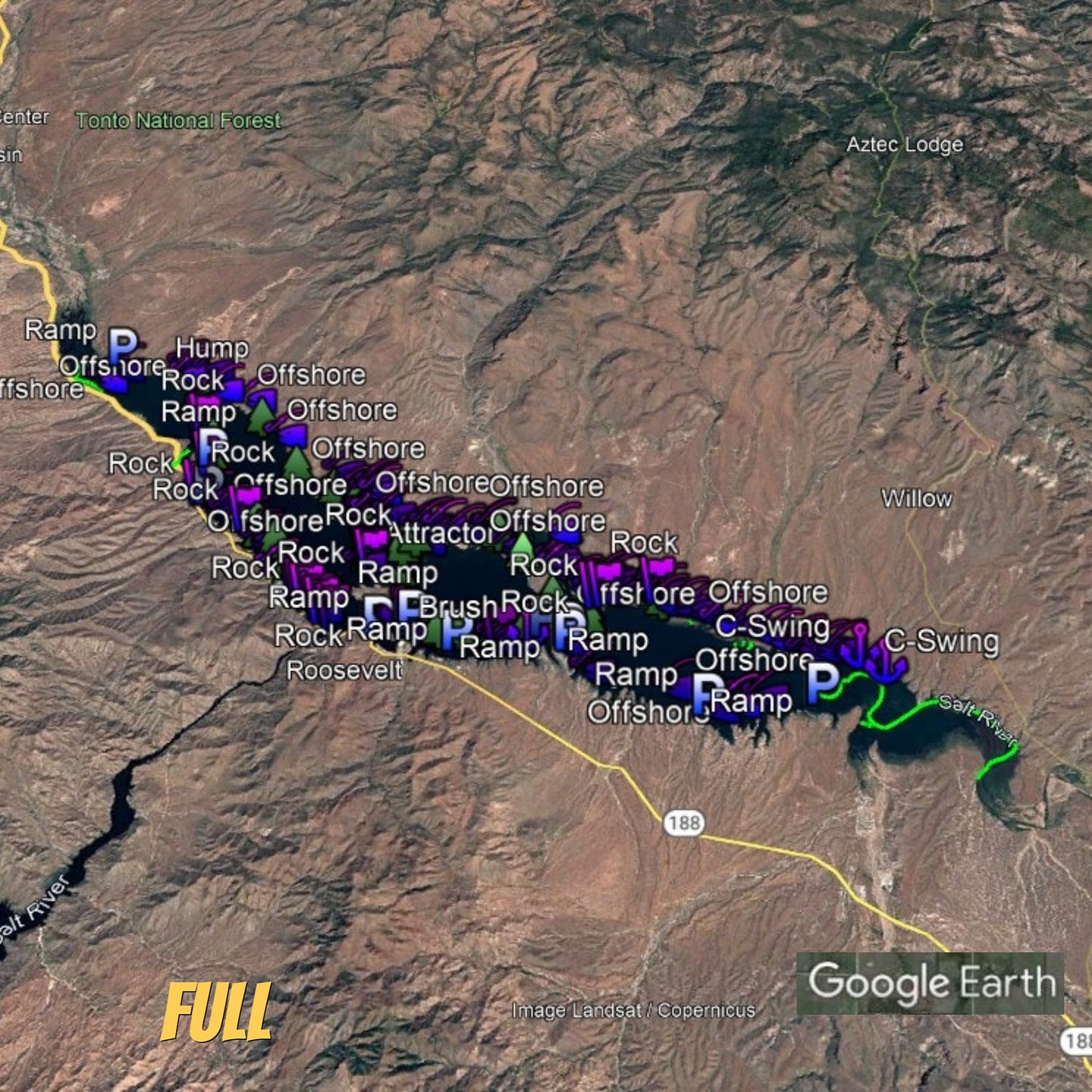 Theodore Roosevelt Lake Breakdown - Bass Fishing Hot Spot & Waypoints
