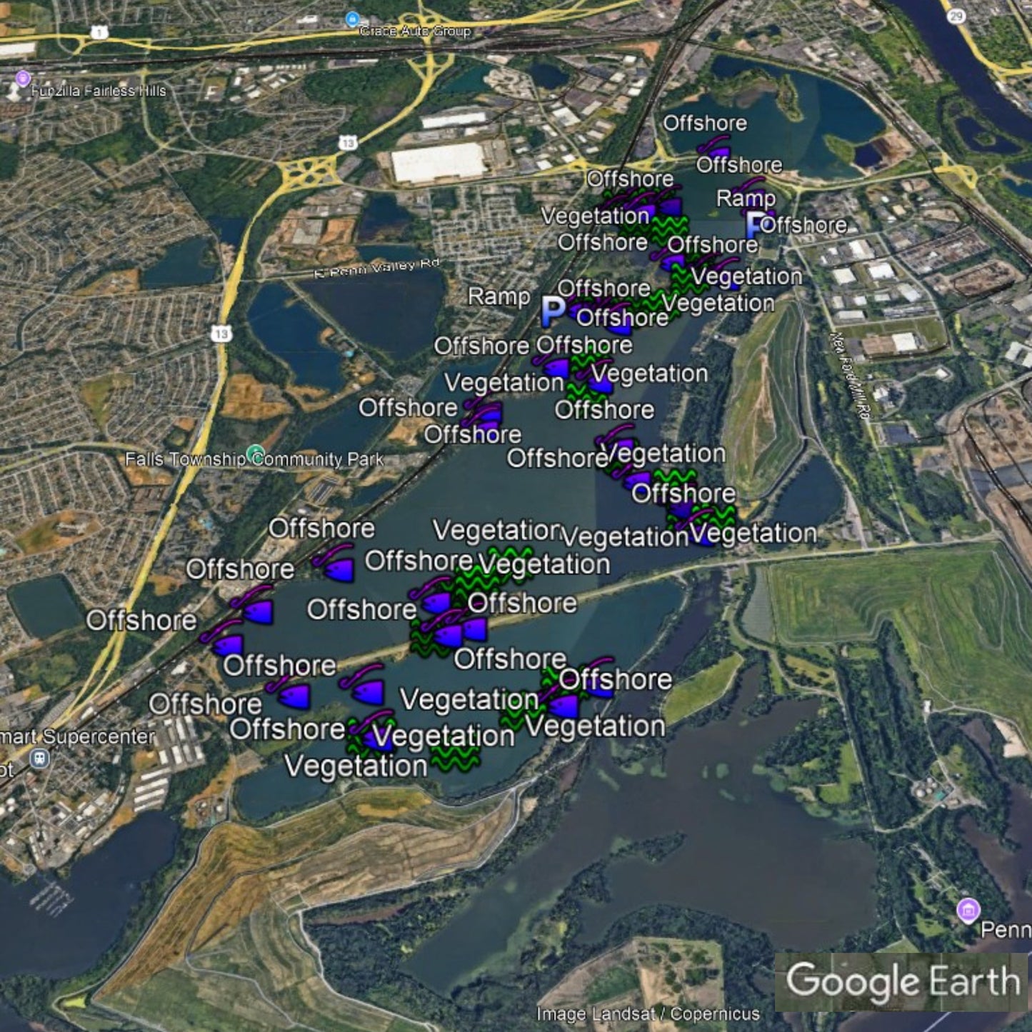 Van Sciver Lake Breakdown - Bass Fishing Hot Spots & Waypoints
