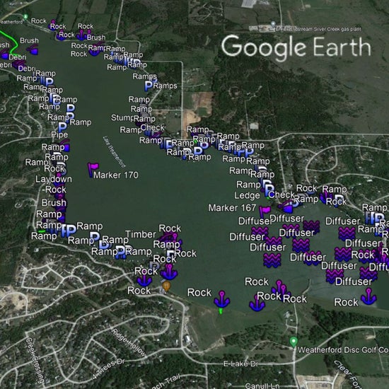 Weatherford Lake Breakdown - Bass Fishing Hot Spots & Waypoints