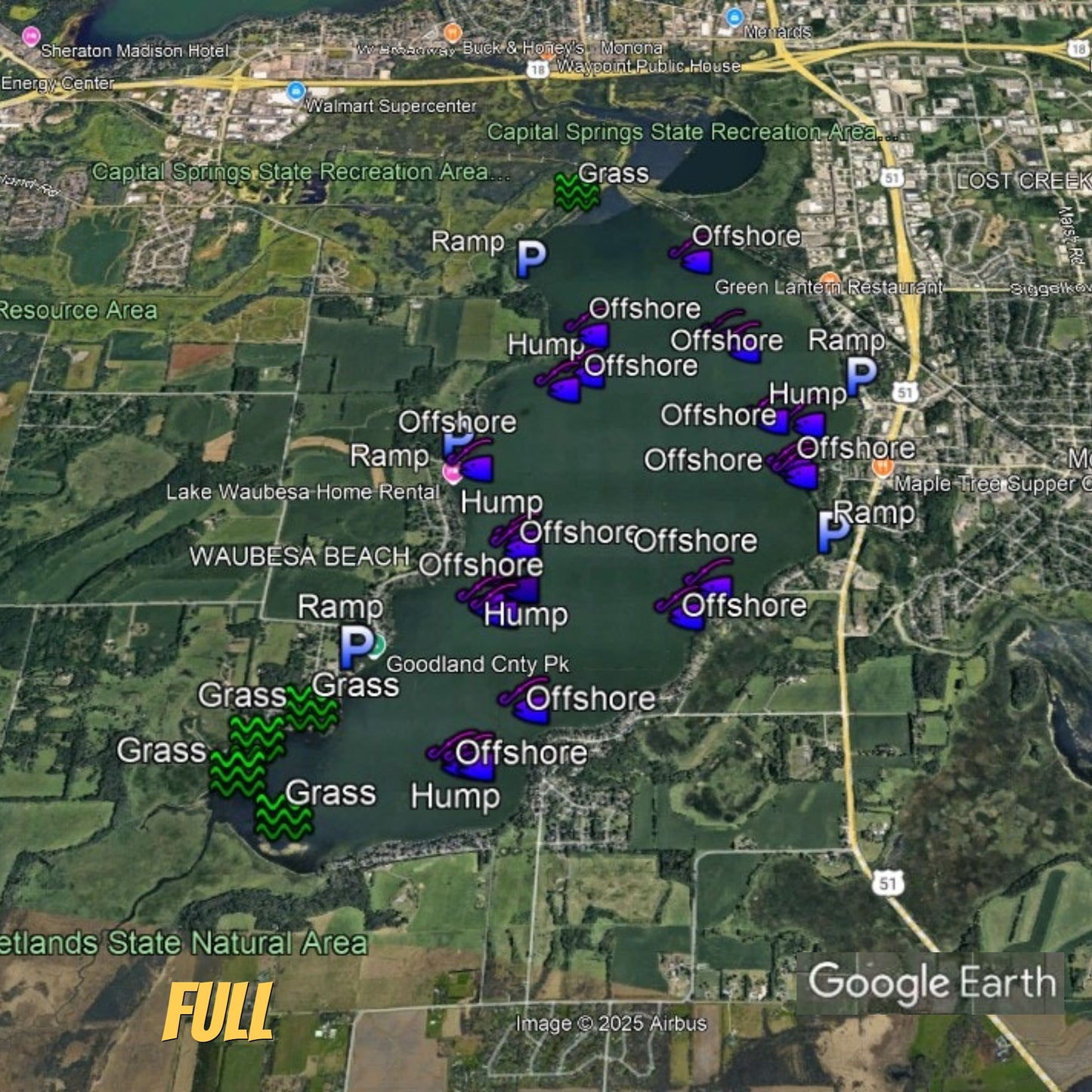 Waubesa Lake Breakdown - Bass Fishing Hot Spots & Waypoints