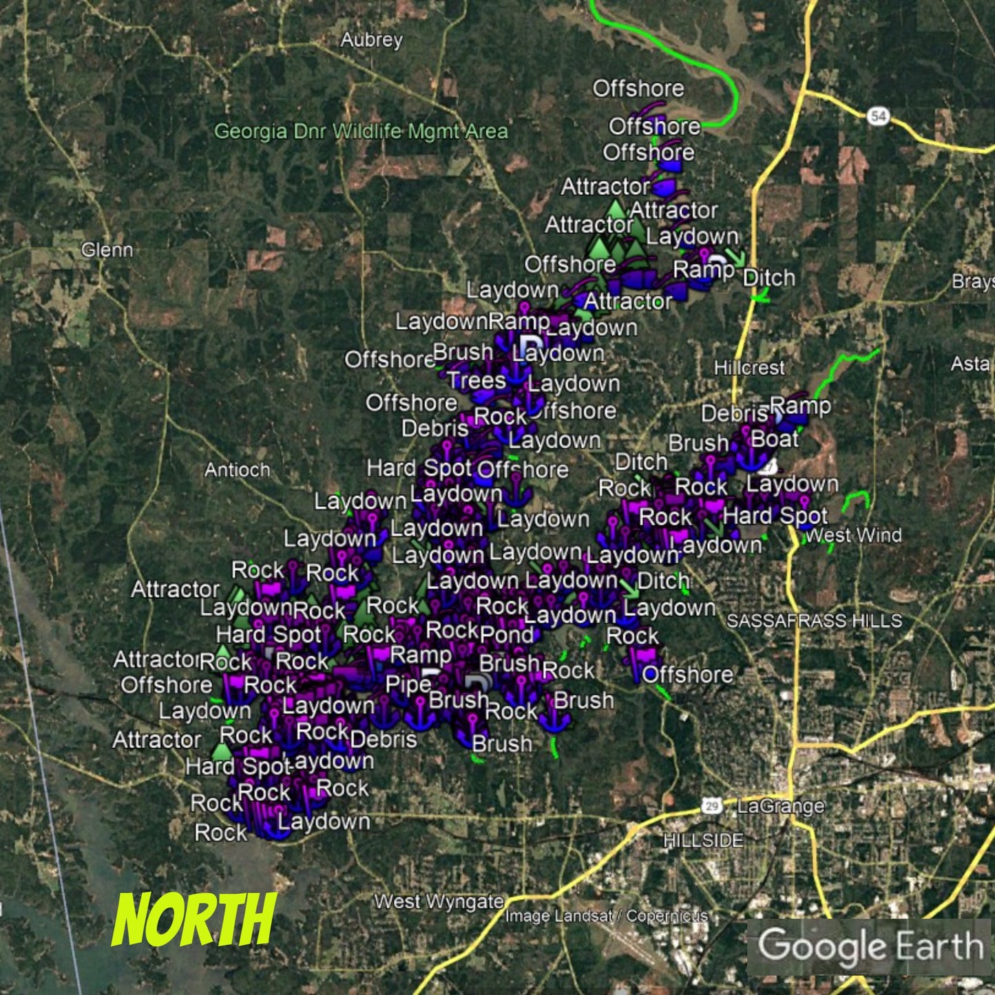 West Point- Lake Breakdown - Bass Fishing Hot Spots & Waypoints