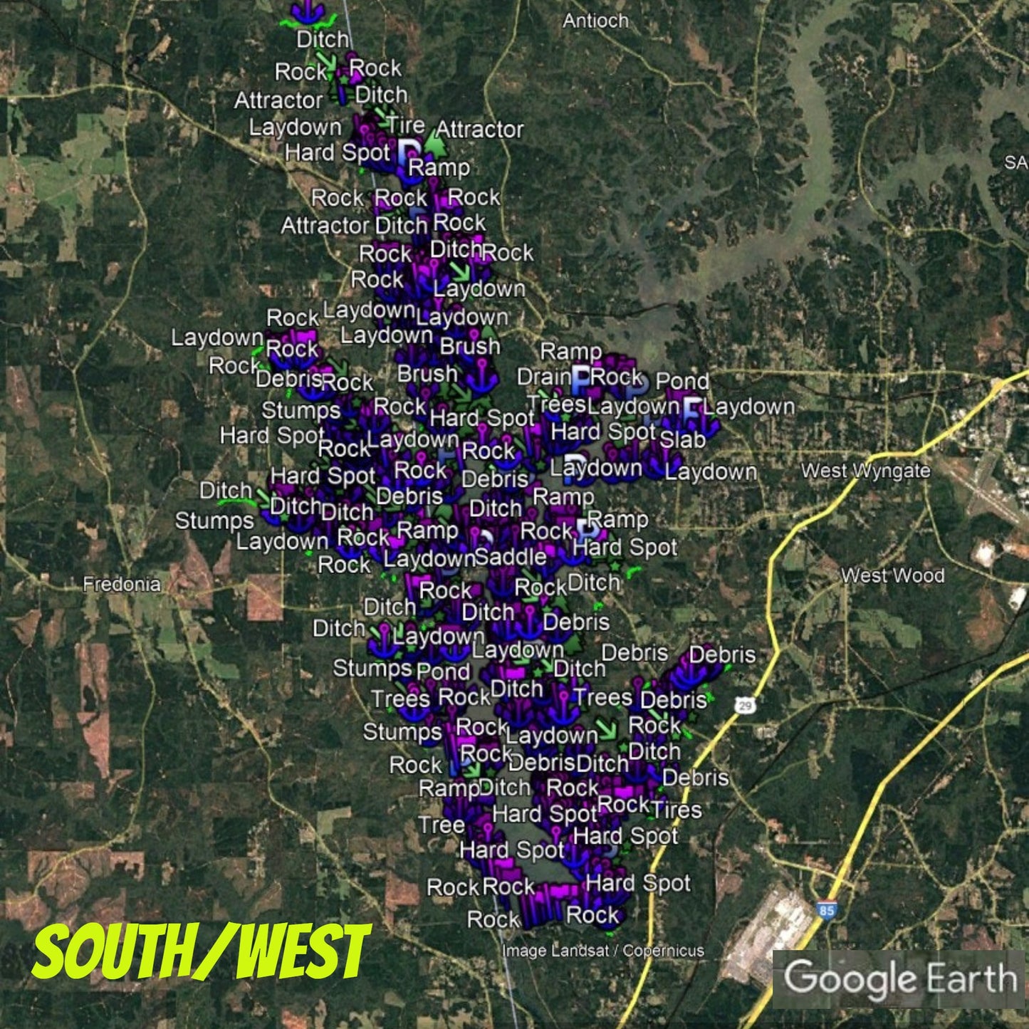 West Point- Lake Breakdown - Bass Fishing Hot Spots & Waypoints