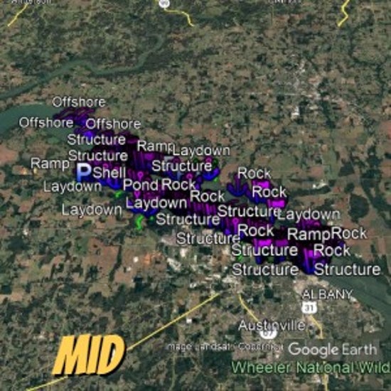 Wheeler Lake Breakdown - Bass Fishing Hot Spots & Waypoints