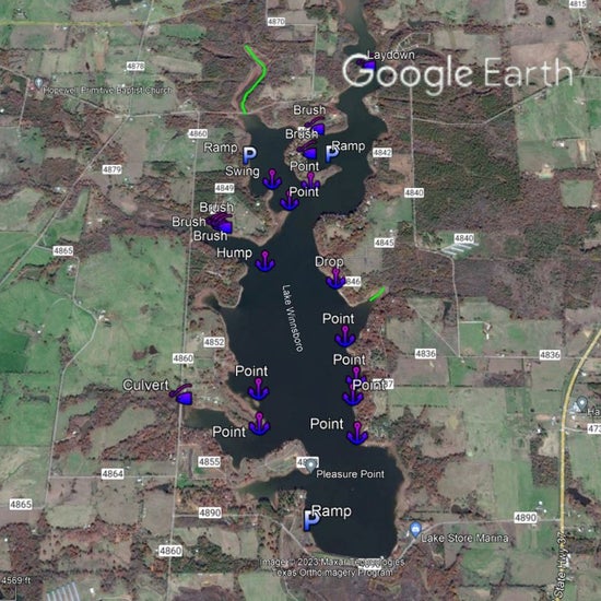 Winnsboro Lake Breakdown - Bass Fishing Hot Spots & Waypoints