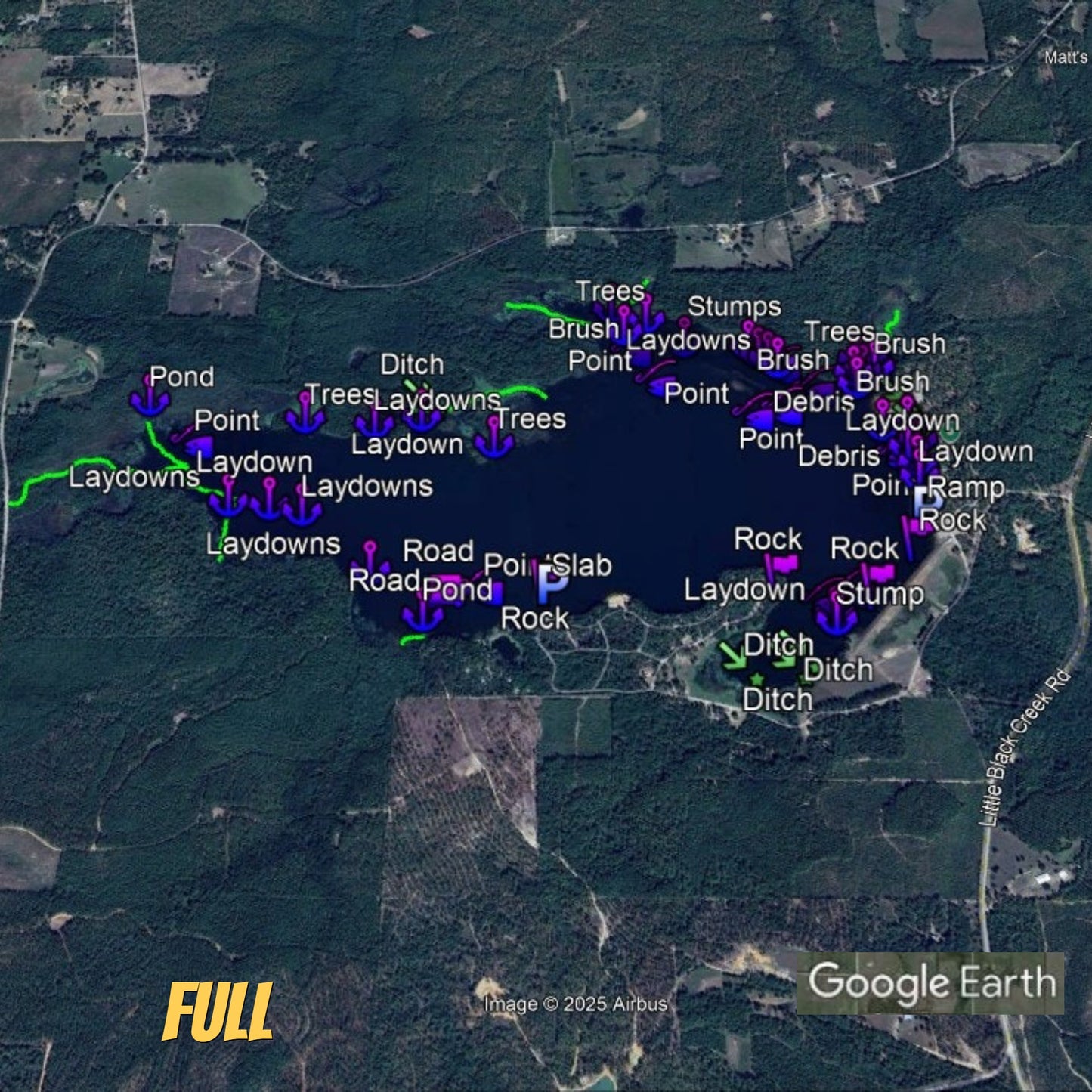 Little Black Creek Lake Breakdown - Bass Fishing Hot Spots & Waypoints