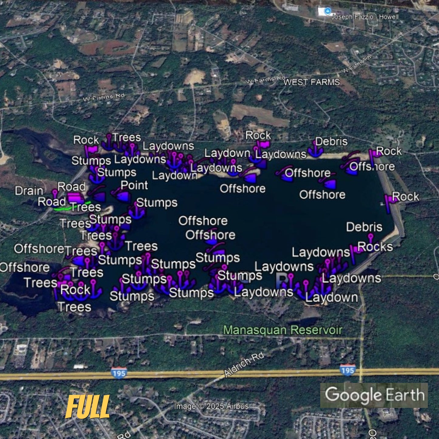 Manasquan Reservoir Lake Breakdown - Bass Fishing Hot Spots & Waypoints