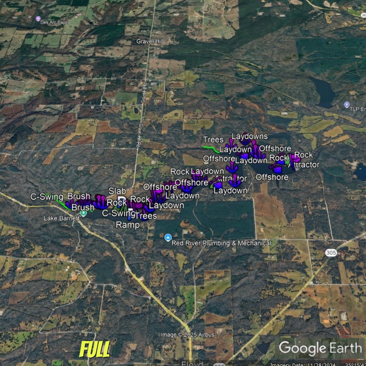 Barnett Lake Breakdown - Bass Fishing Hot Spots & Waypoints