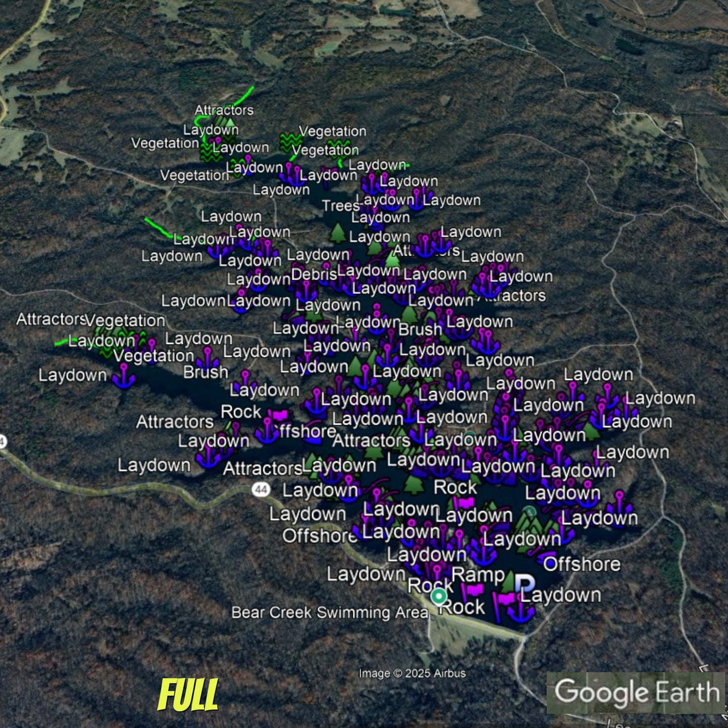 Bear Creek Lake Breakdown - Bass Fishing Hot Spots & Waypoints