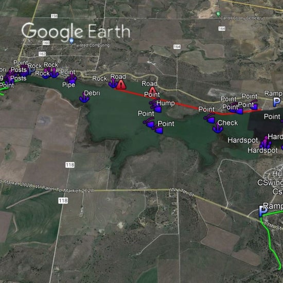 Brady Creek Lake Breakdown - Bass Fishing Hot Spots & Waypoints