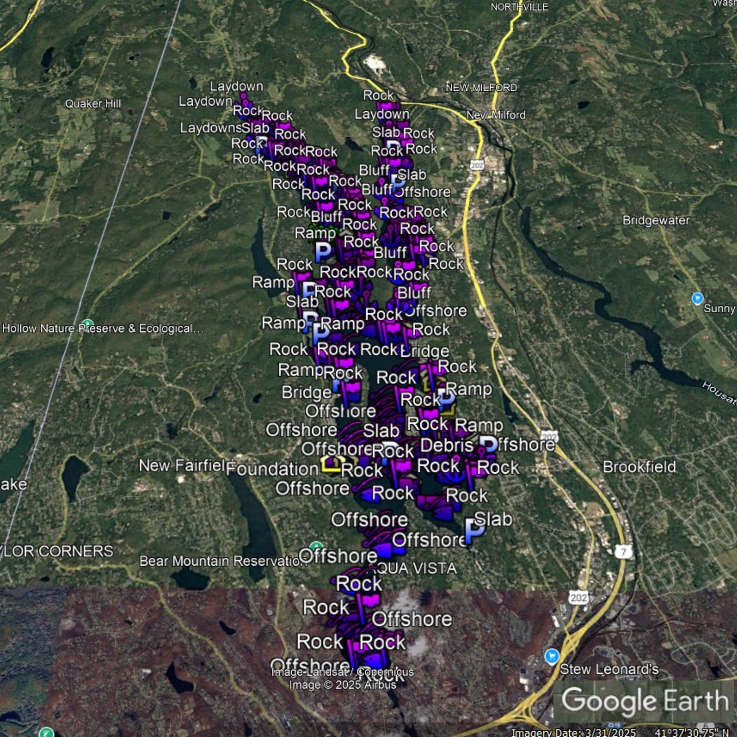 Candlewood Lake Breakdown - Bass Fishing Hot Spots & Waypoints
