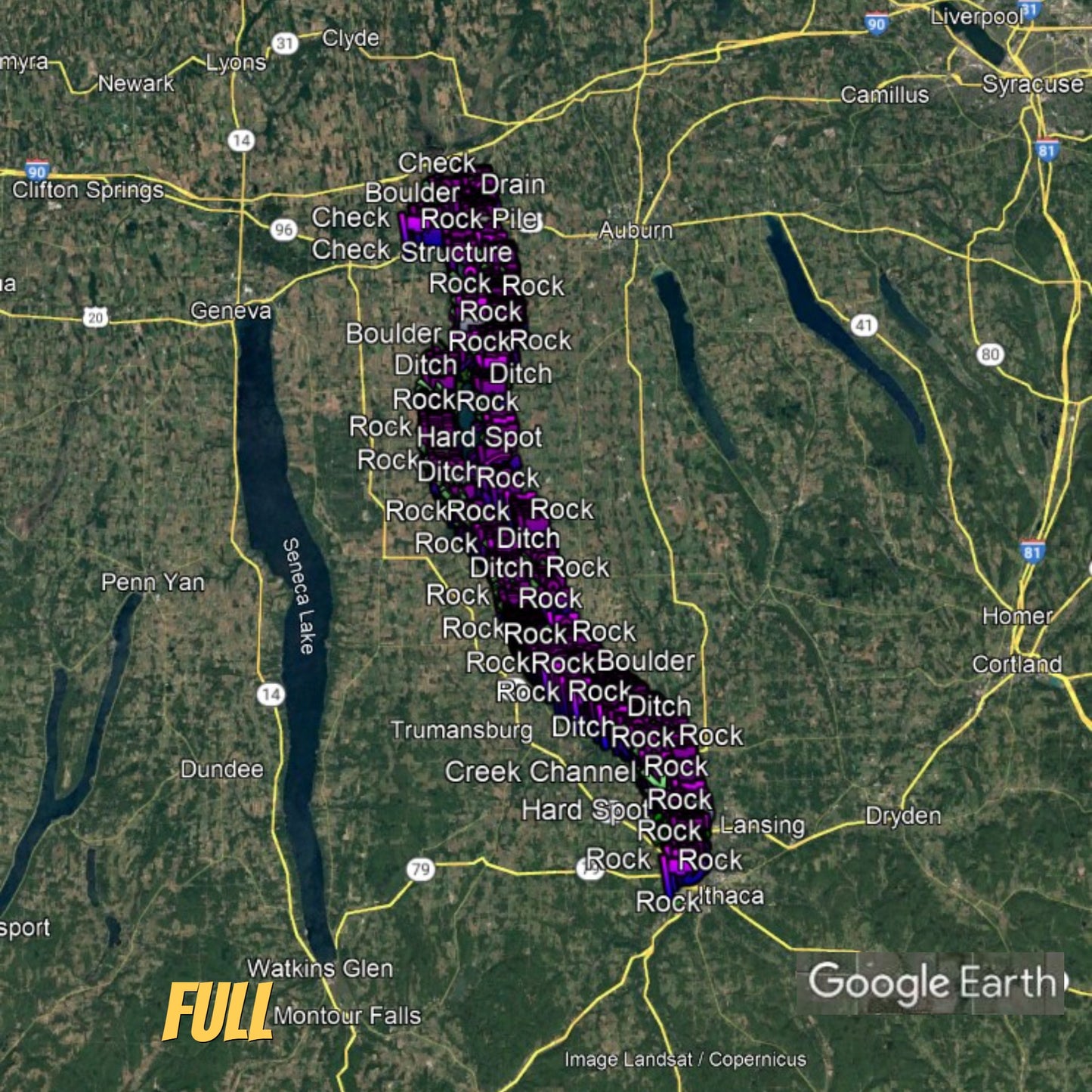 Cayuga Lake Breakdown - Bass Fishing Hot Spots & Waypoints