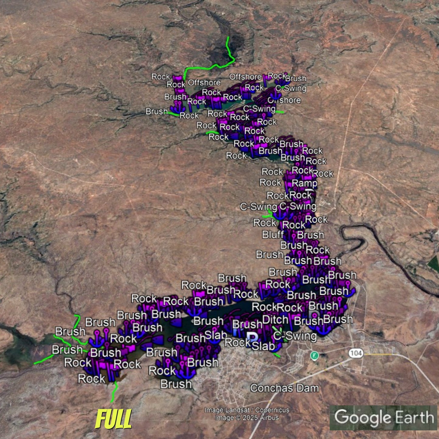 Conchas Lake Breakdown - Bass Fishing Hot Spot & Waypoints