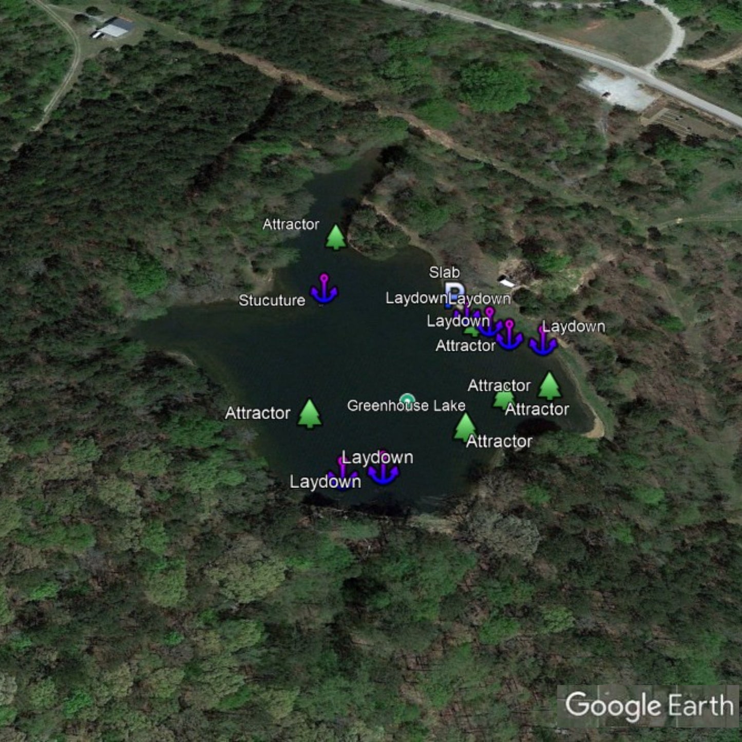 Green House Lake Breakdown - Bass Fishing Hot Spots & Waypoints