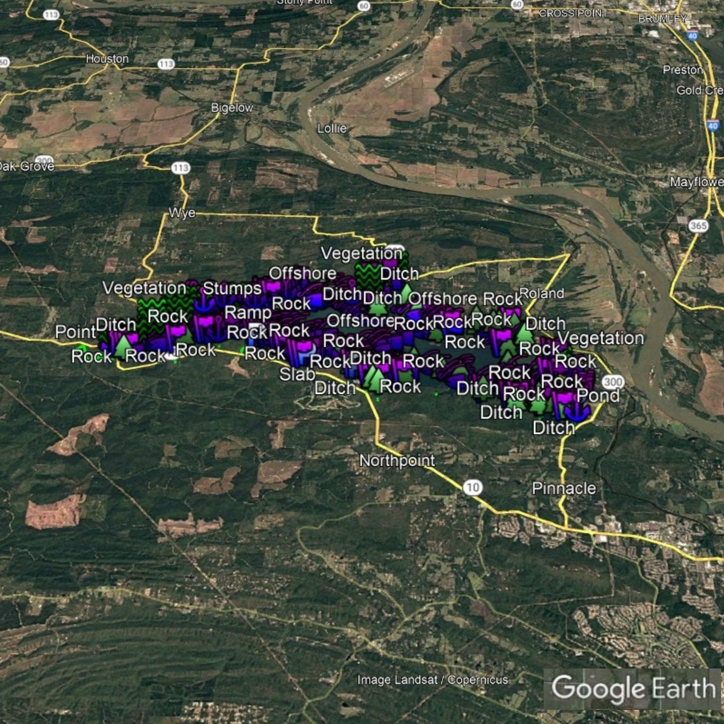 Maumelle Lake Breakdown - Bass Fishing Hot Spots & Waypoints
