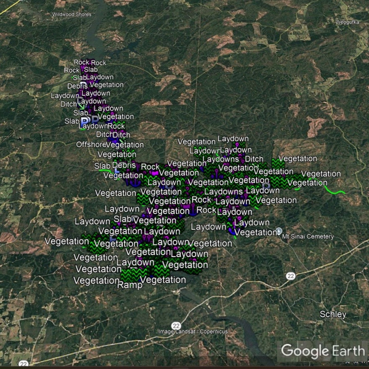 Mitchell Lake Breakdown - Bass Fishing Hot Spots & Waypoints