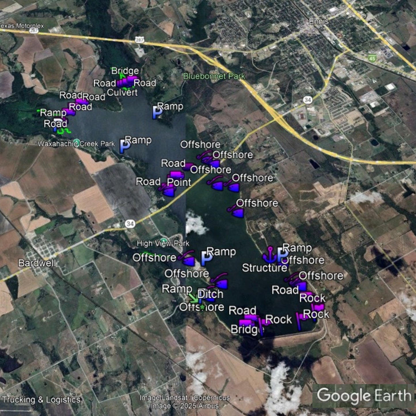 Bardwell Lake Breakdown - Bass Fishing Hot Spots & Waypoints